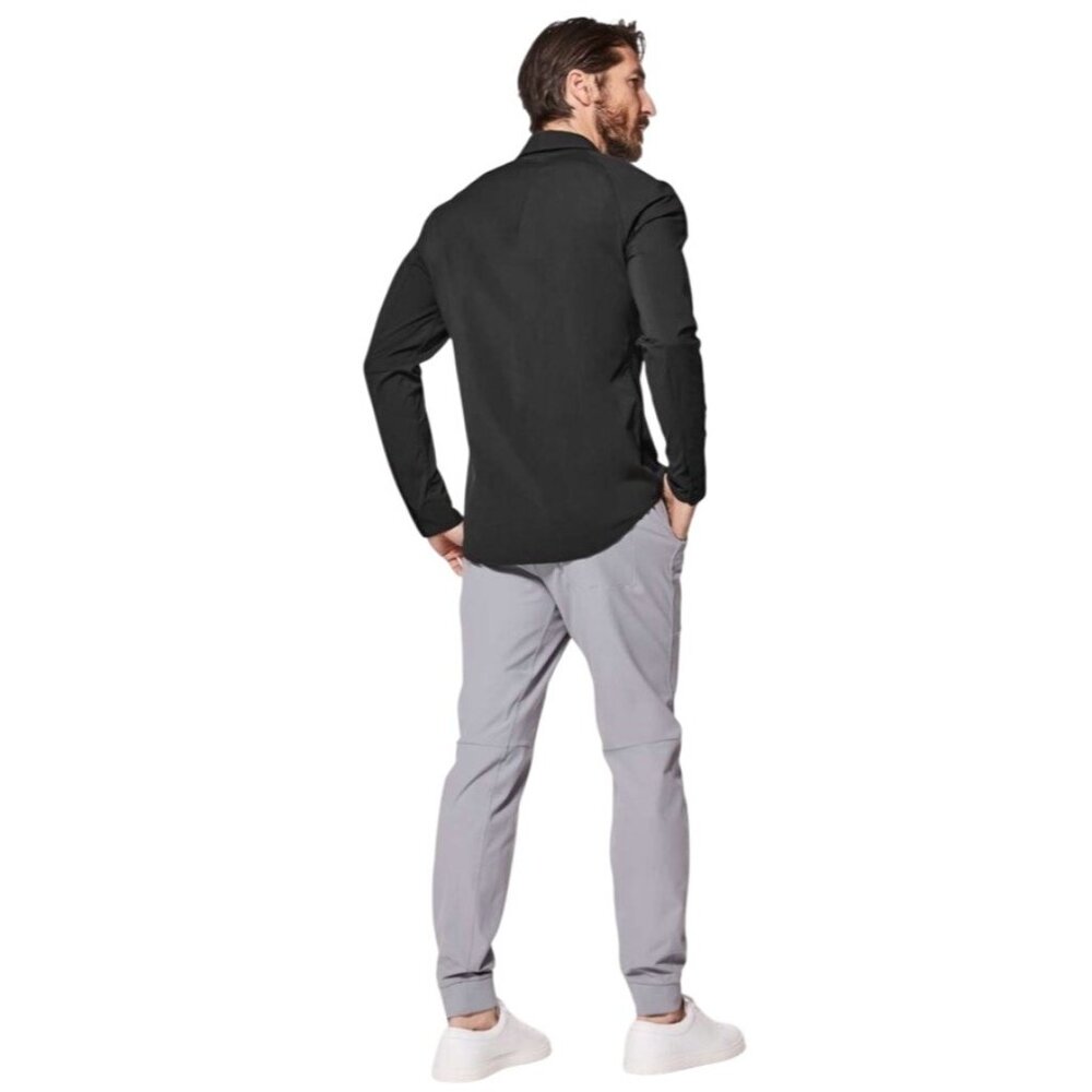 Lululemon Shirt Men Small Black Zenway Snap Button Up Vented Long Sleeve Casual - Picture 4 of 16